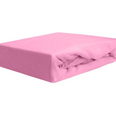 Prześcieradło frotte z gumką jasny róż