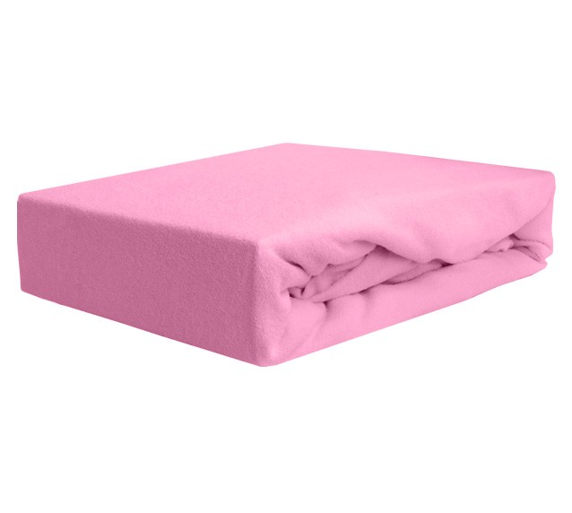 Prześcieradło frotte z gumką jasny róż