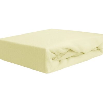 Prześcieradło frotte z gumką kremowe