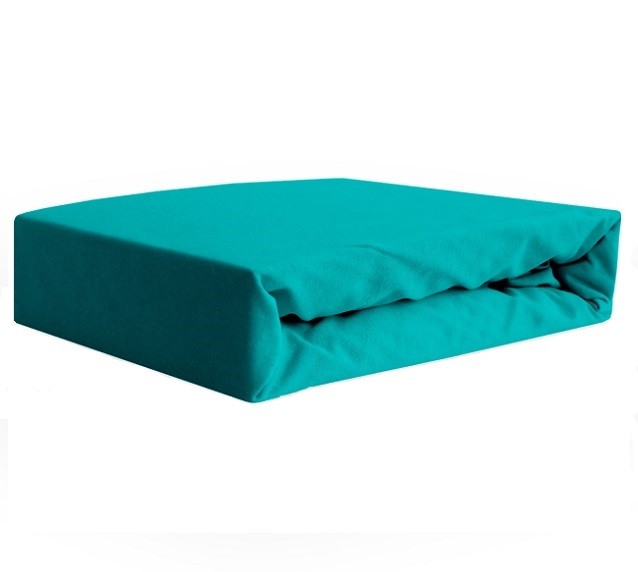 Prześcieradło jersey z gumką turkusowe