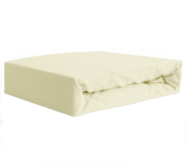 Prześcieradło jersey z gumką kremowe