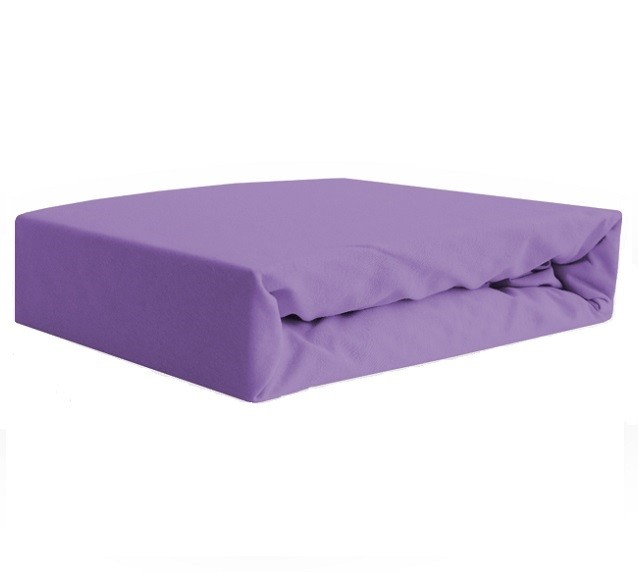 Prześcieradło jersey z gumką fioletowe
