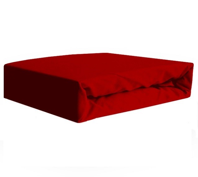 Prześcieradło jersey z gumką czerwone