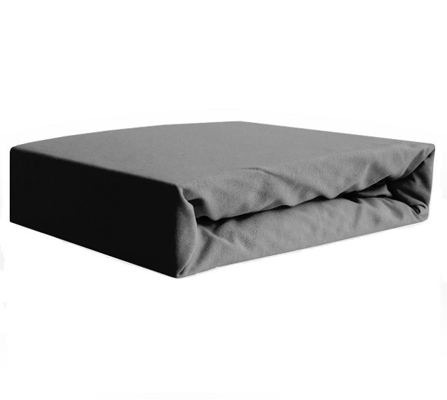 Prześcieradło jersey z gumką grafitowe