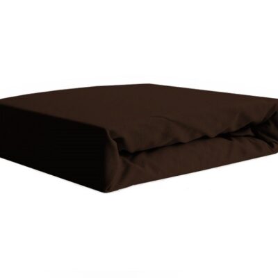 Prześcieradło jersey z gumką brązowe