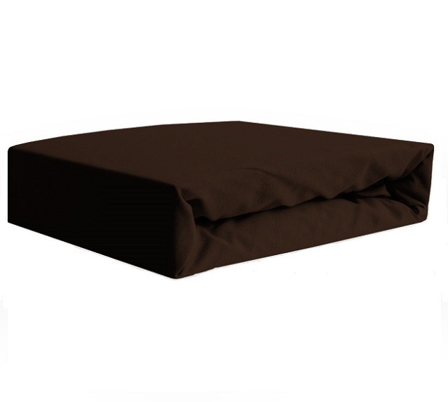 Prześcieradło jersey z gumką brązowe