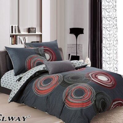 Komplet Pościeli Satyna Bawełniana w Koła