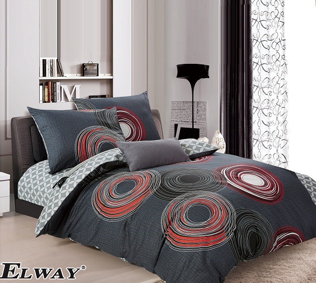 Komplet Pościeli Satyna Bawełniana w Koła