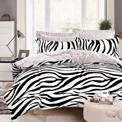 Komplet Pościeli Satyna Bawełniana 200x220 zebra