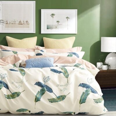 Komplet Pościeli Satyna Bawełniana w Piórka