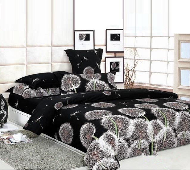 Komplet Pościeli 200x220 Satyna Bawełniana Dmuchawce