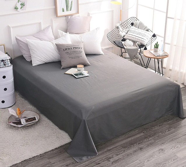 Prześcieradło bez gumki - szare