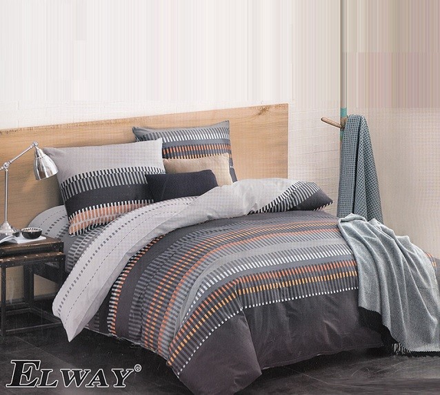 Komplet Pościeli Satyna Bawełniana w Pasy