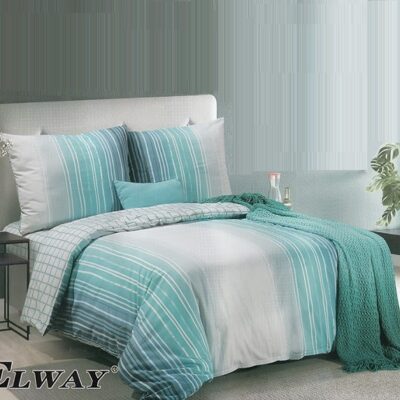 Komplet Pościeli Satyna Bawełniana w Pasy