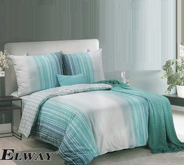 Komplet Pościeli Satyna Bawełniana w Pasy