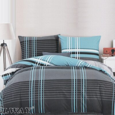 Komplet Pościeli Satyna Bawełniana w Kratke