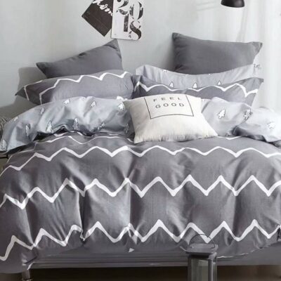 Komplet Pościeli Satyna Bawełniana w zygzak