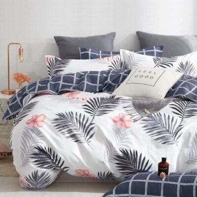 Komplet Pościeli Satyna Bawełniana Liście