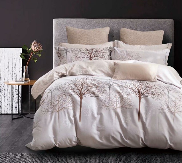 Komplet Pościeli Satyna Bawełniana w Drzewa