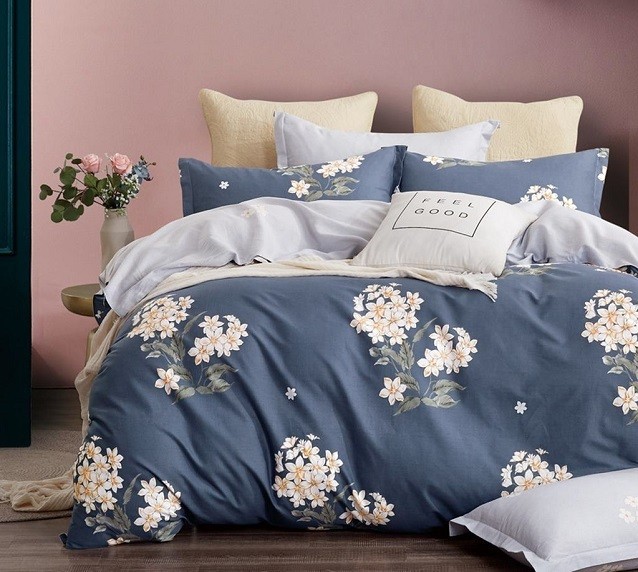 Komplet Pościeli Satyna Bawełniana Kwiaty