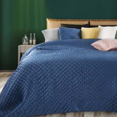 Narzuta Eurofirany Welurowa Ariel Granatowa