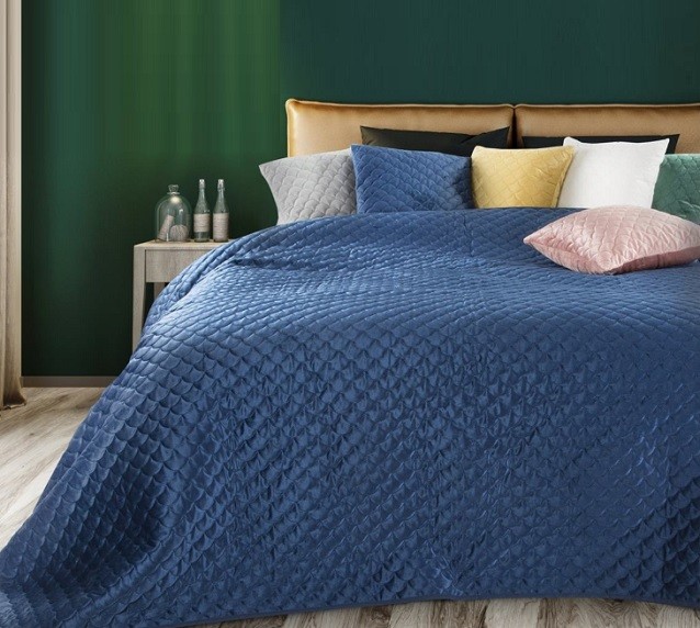 Narzuta Eurofirany Welurowa Ariel Granatowa