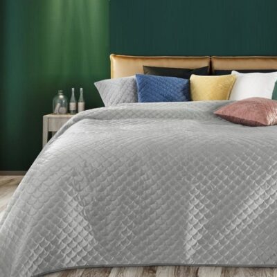 Narzuta Eurofirany Welurowa Ariel Srebrna