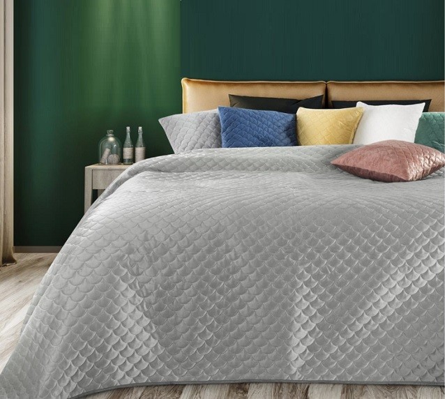 Narzuta Eurofirany Welurowa Ariel Srebrna