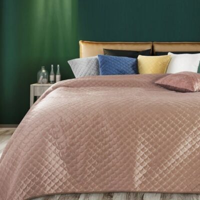 Narzuta Eurofirany Welurowa Ariel Pudrowa