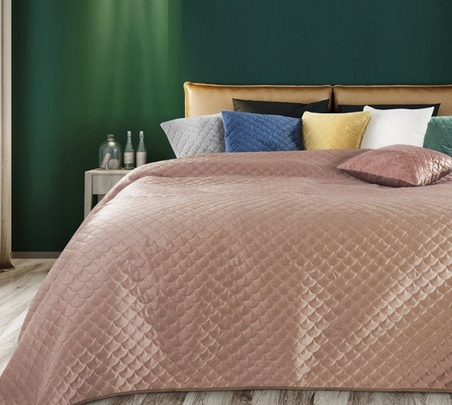 Narzuta Eurofirany Welurowa Ariel Pudrowa