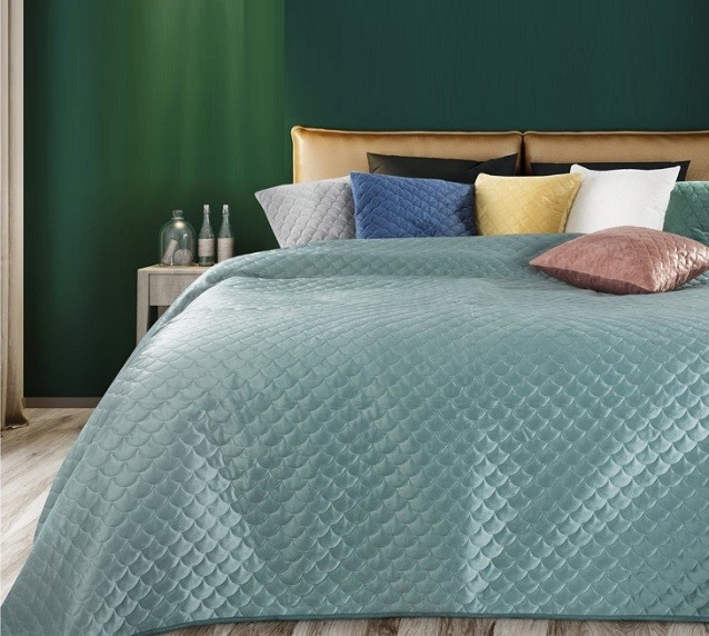 Narzuta Eurofirany Welurowa Ariel Miętowy