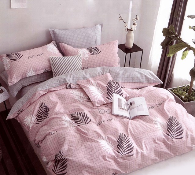 Komplet Pościeli Satyna Bawełniana Liście