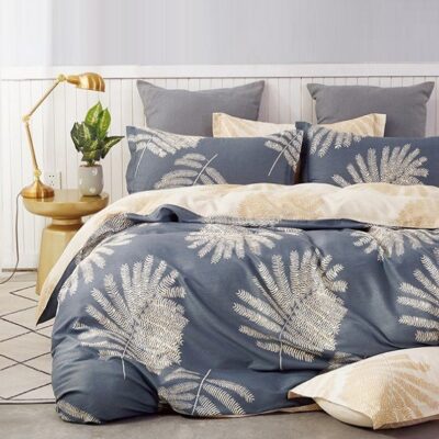 Komplet Pościeli Satyna Bawełniana Paprocie