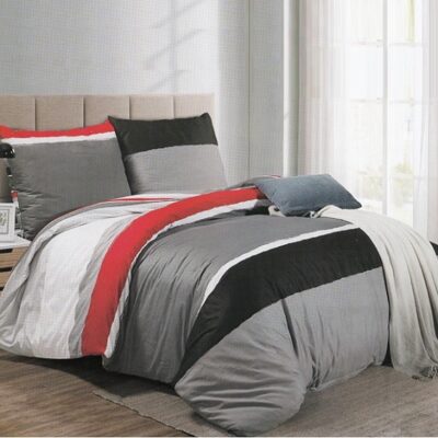 Komplet Pościeli Satyna Bawełniana Pasy