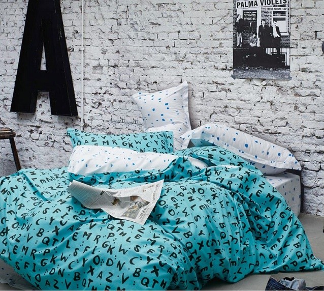 Komplet Pościeli Satyna Bawełniana Turkus