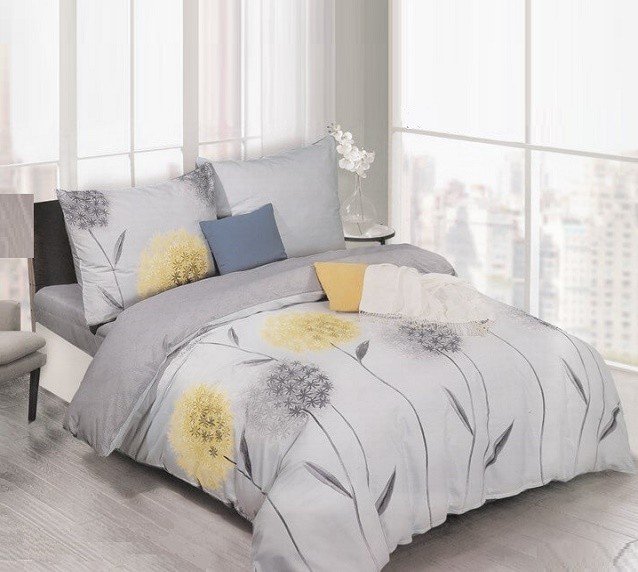 Komplet Pościeli Satyna Bawełniana Dmuchawce