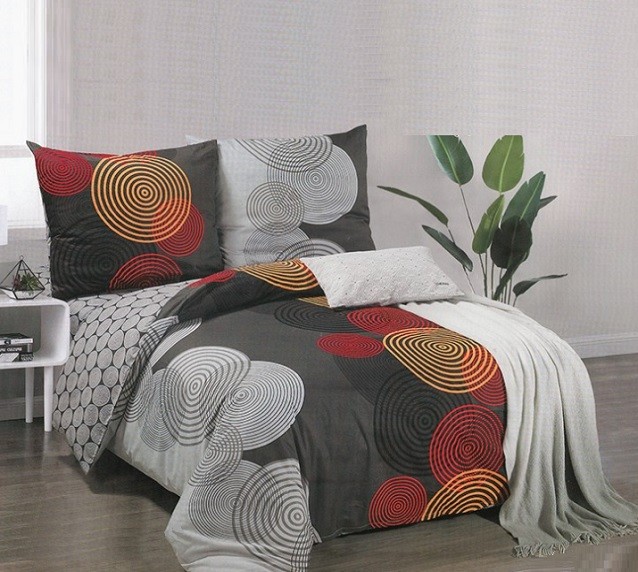 Komplet Pościeli Satyna Bawełniana Koła