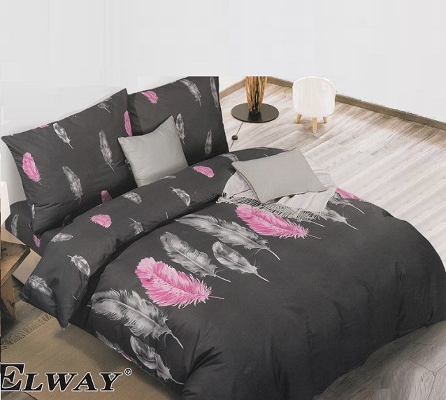 Komplet Pościeli Satyna Bawełniana w Piórka