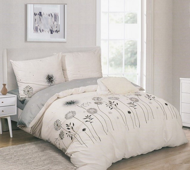 Komplet Pościeli Satyna Bawełniana w Dmuchawce