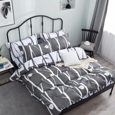 Komplet Pościeli Satyna Bawełniana Liście