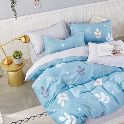 Komplet Pościeli Satyna Bawełniana Liście