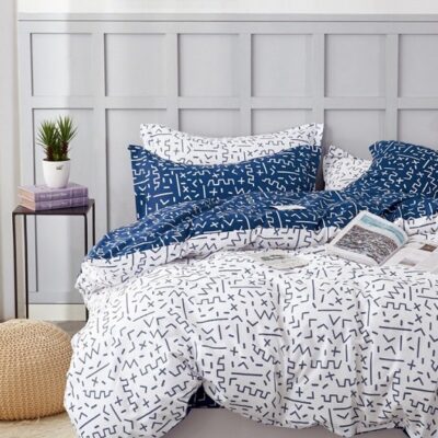 Komplet Pościeli Satyna Bawełniana Zygzaki