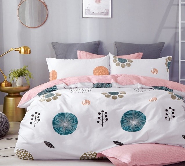 Komplet Pościeli Satyna Bawełniana Koła