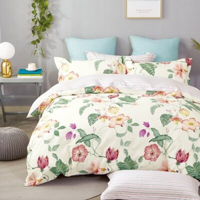 Komplet Pościeli Satyna Bawełniana Paski