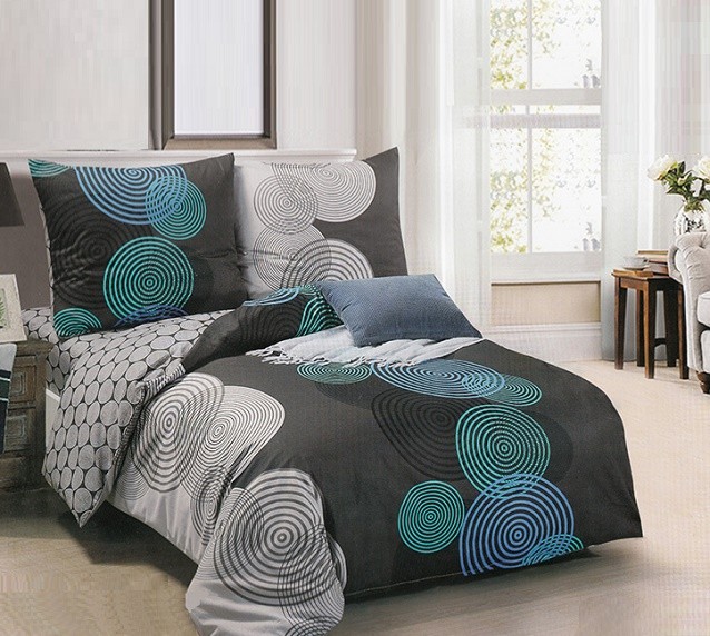 Komplet Pościeli Satyna Bawełniana Koła