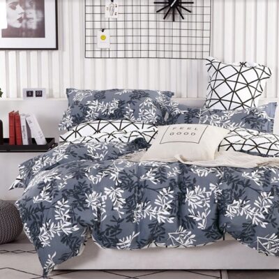 Komplet Pościeli Satyna Bawełniana Listki