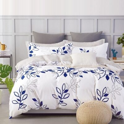 Komplet Pościeli Satyna Bawełniana Liście