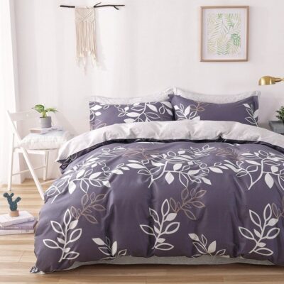 Komplet Pościeli Satyna Bawełniana Liście