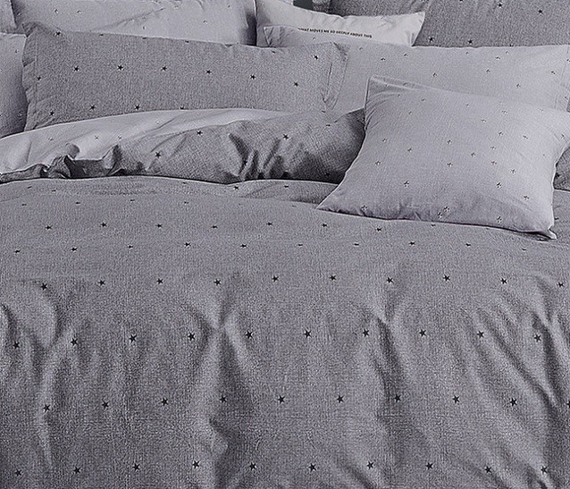Komplet Pościeli Satyna Bawełniana Gwiazdki