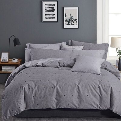 Komplet Pościeli Satyna Bawełniana Gwiazdki